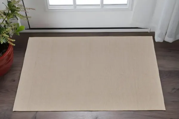 2' x 3' Hand Woven Area Rug - Ivory And Tan