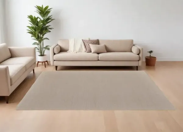 10' x 14' Hand Woven Area Rug - Ivory And Tan