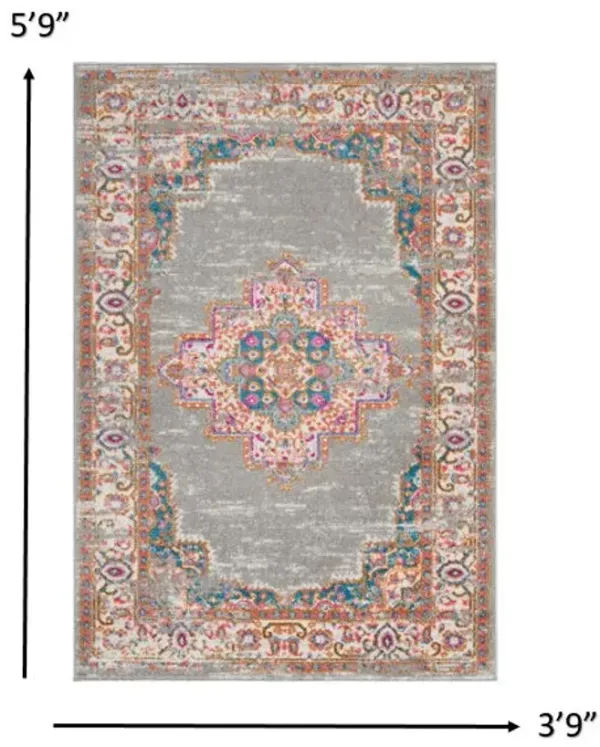 4' x 6' Power Loom Area Rug - Gray