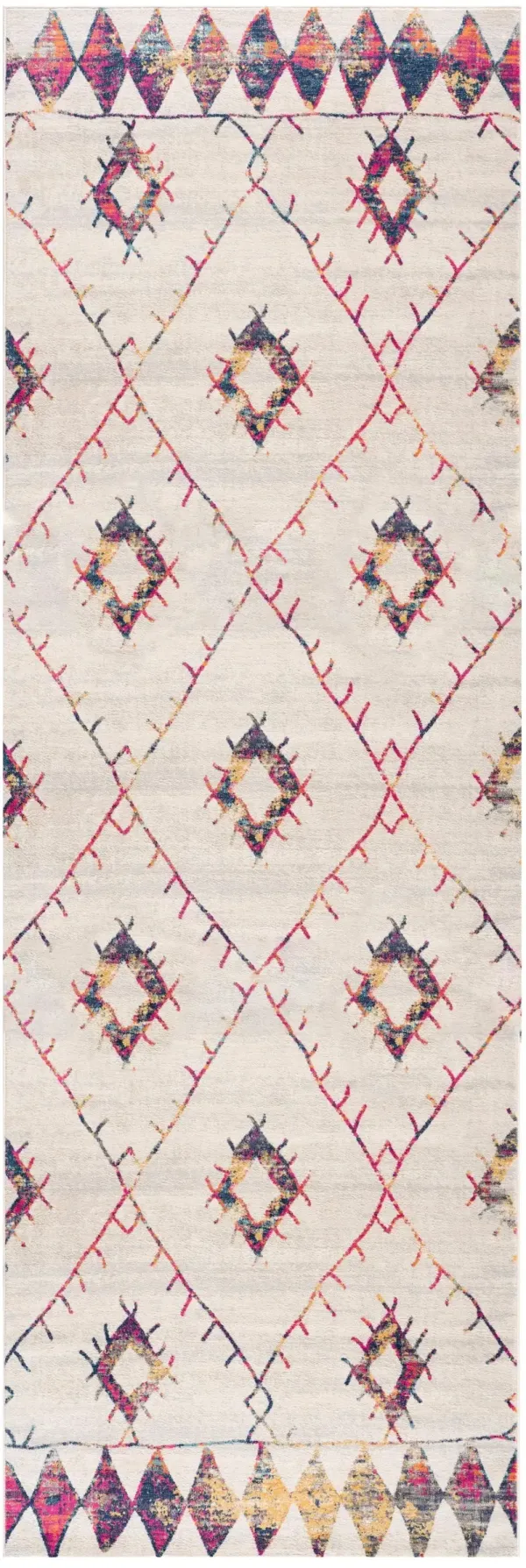 13' Geometric Runner Rug - Ivory And Gold