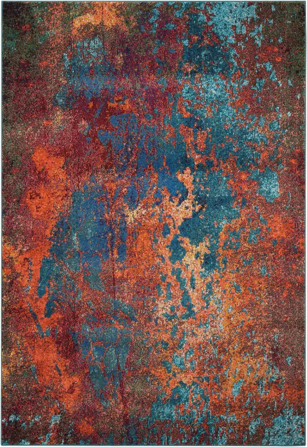 5' x 7' Abstract Non Skid Area Rug - Atlantic