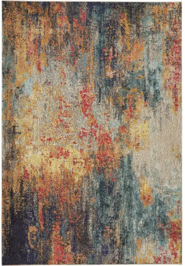 4' x 6' Abstract Power Loom Non Skid Area Rug - Multicolor