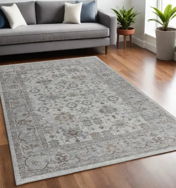 5' x 8' Oriental Area Rug - Gray