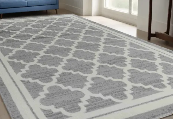5.3' x 7.6' Moroccan Area Rug - Grey