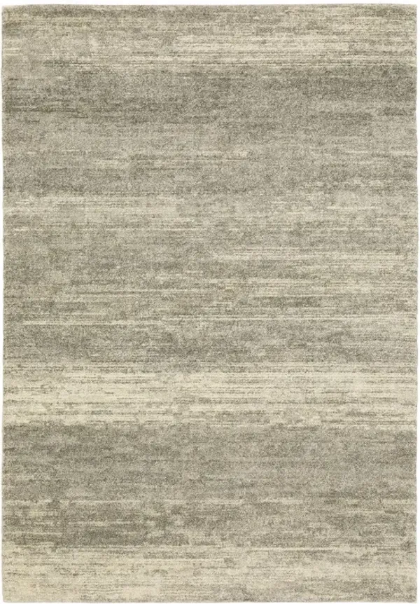 6' x 9' Abstract Power Loom Stain Resistant Area Rug - Gray Beige And Tan
