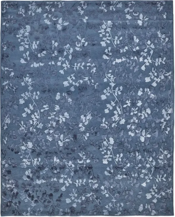 10' x 14' Wool Floral Tufted Handmade Area Rug - Blue