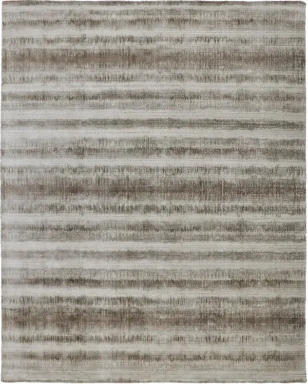 12' x 15' Abstract Hand Woven Area Rug - Tan Ivory And Brown