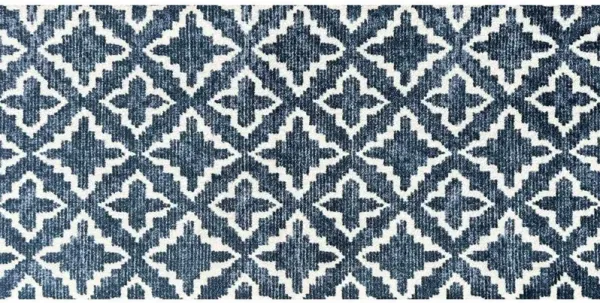 2' x 4' Moroccan Machine Tufted Area Rug With UV Protection - Navy Blue