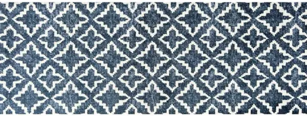 2' x 6' Moroccan Machine Tufted Runner Rug With UV Protection - Navy Blue