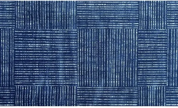 2' x 4' Striped Washable Area Rug With UV Protection - Navy Blue