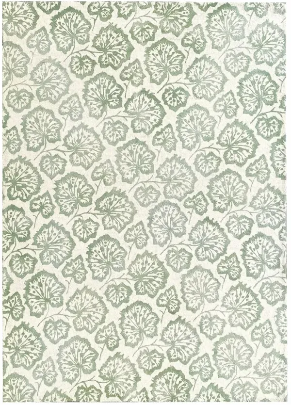 5' x 8' Wool Floral Hand Tufted Non Skid Area Rug - Ivory