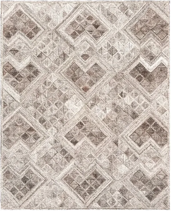 5' x 8' Abstract Geometric Hand Tufted Non Skid 100% PET Area Rug - Silver