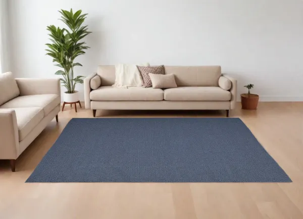 8' x 10' Hand Woven Area Rug - Blue