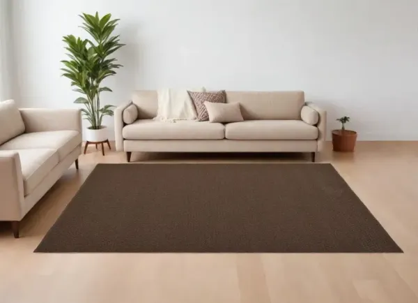 10' x 14' Hand Woven Polypropylene Area Rug - Brown