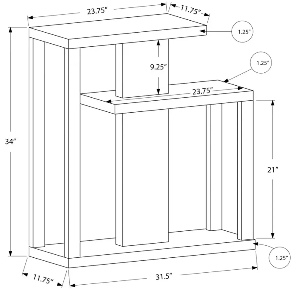 Accent Console Table For Entryway, Contemporary, Elegant Design