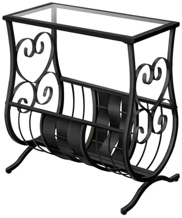 Accent Table Magazine Narrow For Living Room - Black