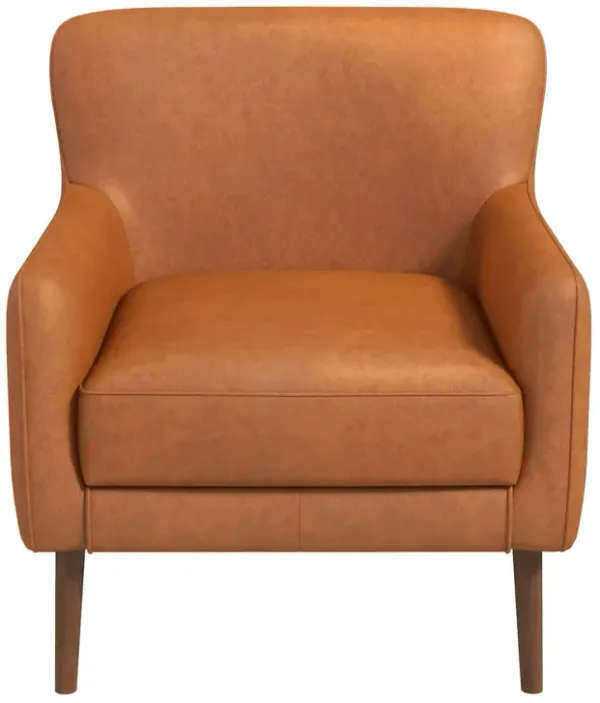 Claire - Genuine Leather Lounge Chair - Tan