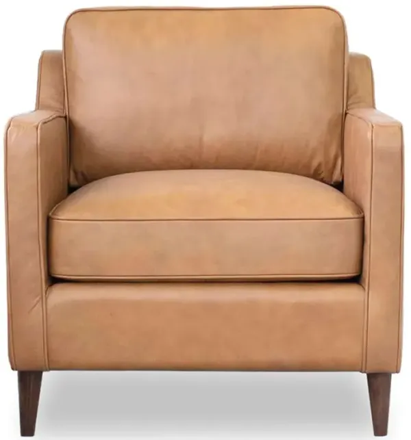 Cooper - Leather Lounge Chair - Light Tan / Tan