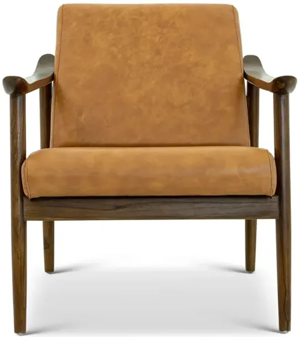 Brandon - Antique Leather Lounge Chair - Brown / Tan
