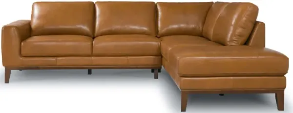 London - Leather Sectional Sofa Right Facing - Tan