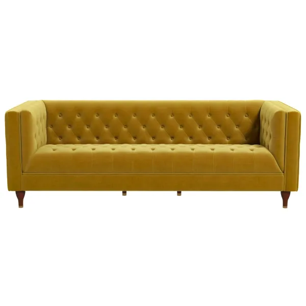 Evelyn - Mid-Century Modern Leather Luxury Chesterfield Sofa