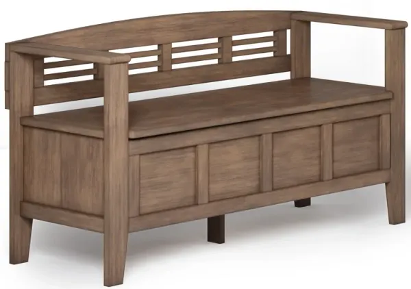 Adams - Entryway Storage Bench - Rustic Natural Aged Brown