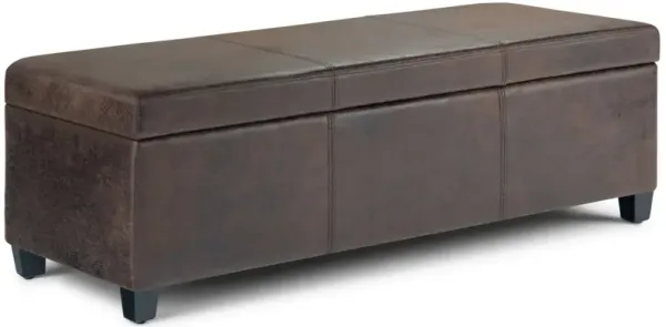 Avalon - Storage Ottoman Bench - Distressed Brown