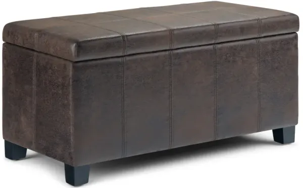 Dover - Storage Ottoman Bench - Distressed Brown