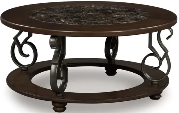Frallyn - Round Cocktail Table - Dark Brown