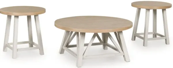 Fawndell - Antique White / Brown - Occasional Table Set (Set of 3)