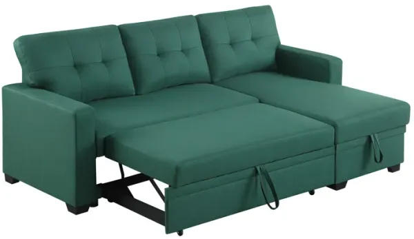 Upholstered Cushions Pull Out Sectional Sofa With Chaise