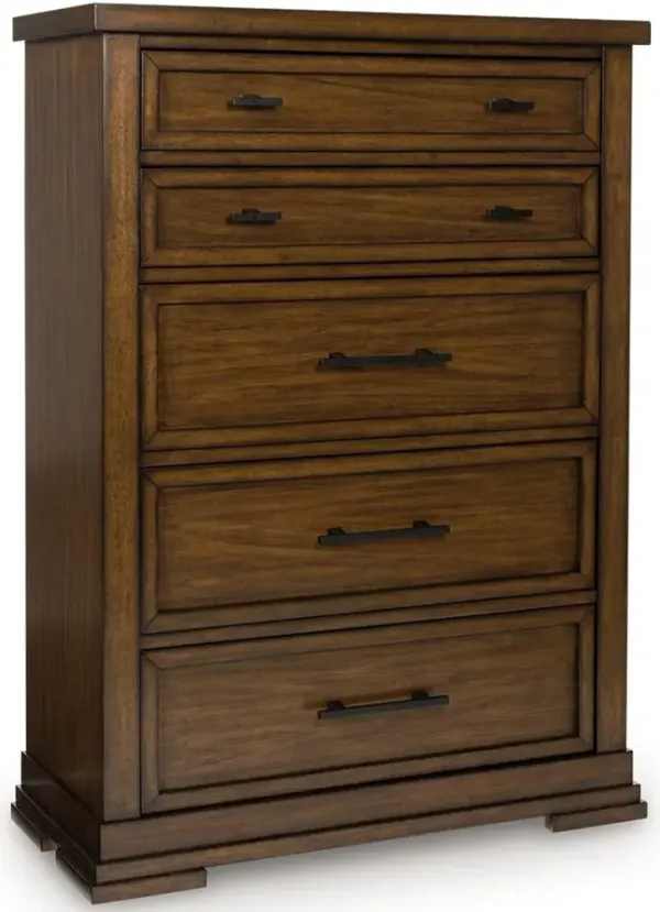 Taffenbrook - Medium Brown - Five Drawer Chest