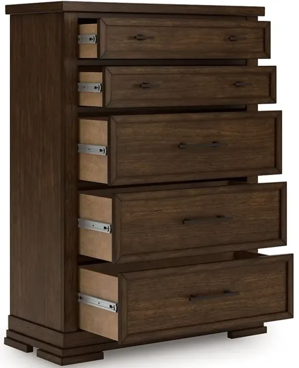 Taffenbrook - Medium Brown - Five Drawer Chest