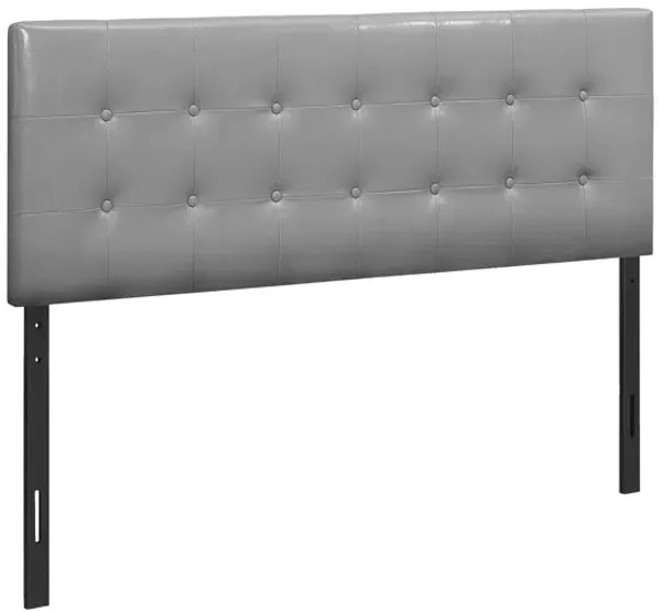 Queen Size, Bed Headboard Only, Upholstered, Durable Construction Transitional - Gray