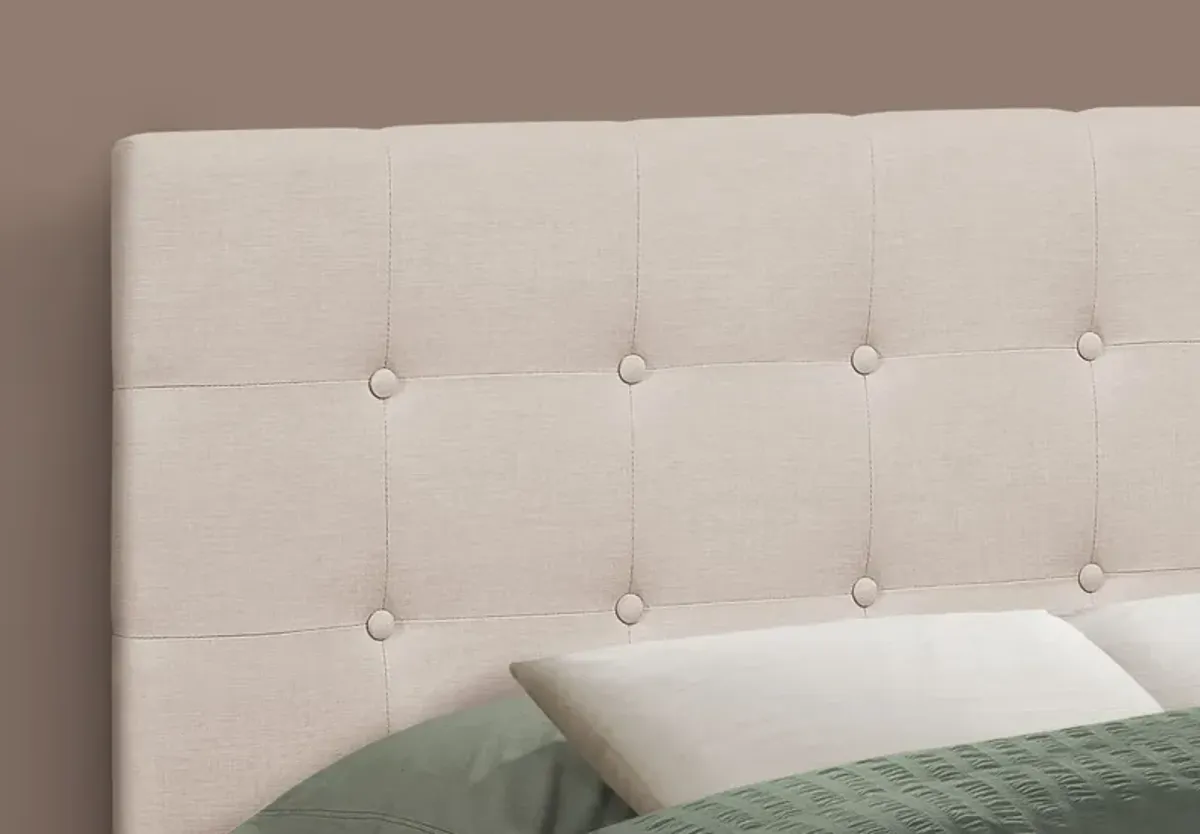 Full Size, Bed Headboard Only Upholstered, Transitional - Beige