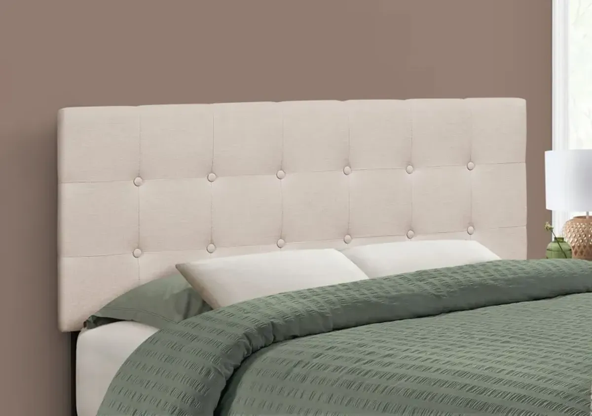 Full Size, Bed Headboard Only Upholstered, Transitional - Beige