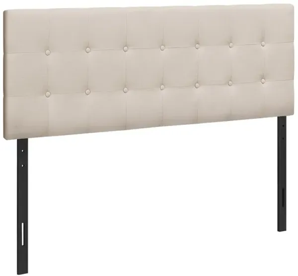 Queen Size, Bed Headboard Only, Upholstered Transitional - Beige