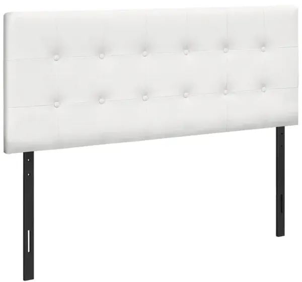 Full Size Headboard Only Upholstered Leather Look - White