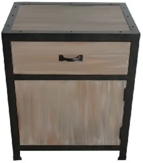 Solid Wood End Table With Drawer - Brown