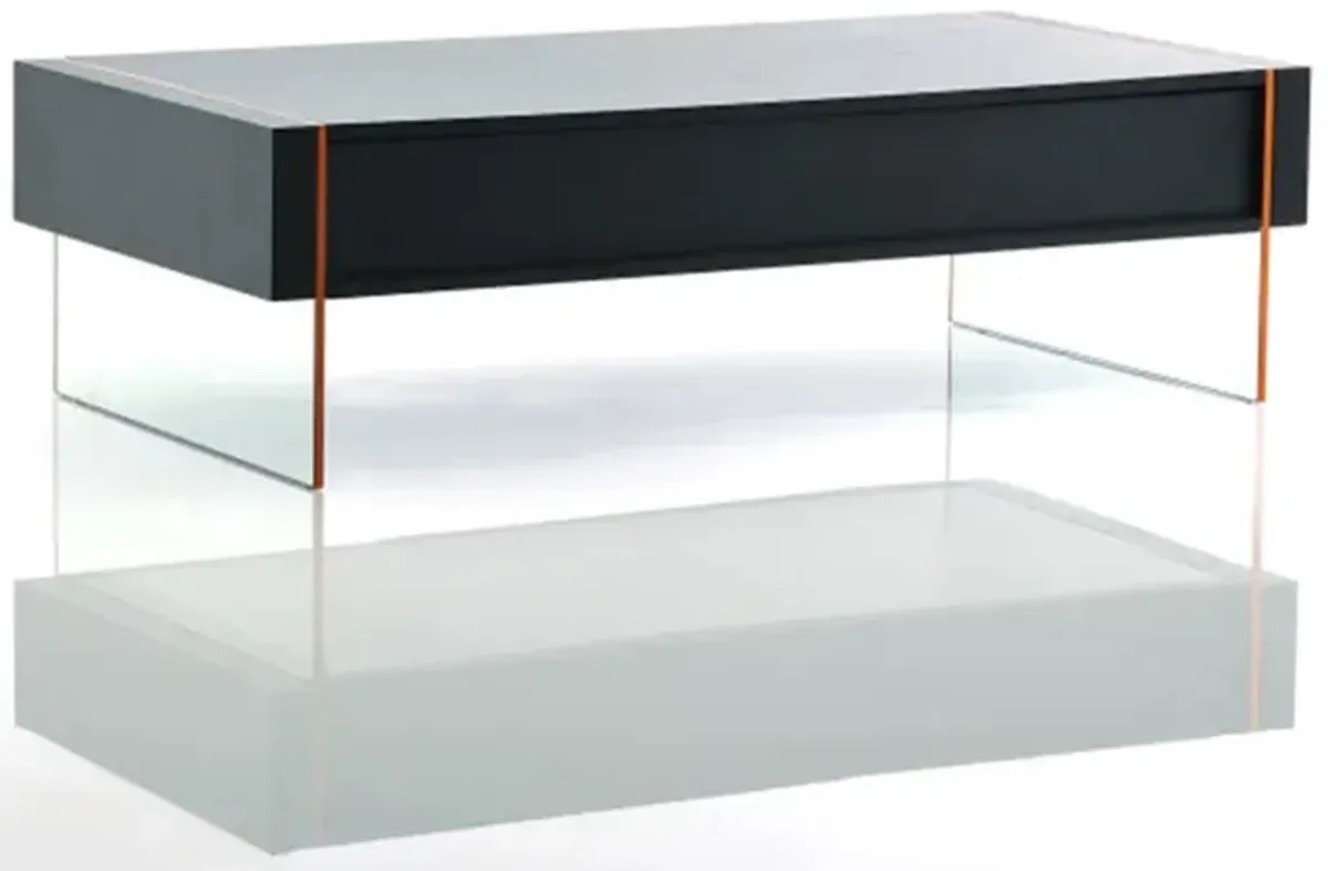 MDF And Glass Floating Coffee Table - Black