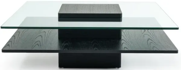 MDF Glass And Veneer Coffee Table - Oak