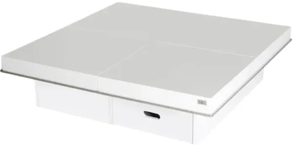 Gloss Coffee Table With Pull Out Squares - White