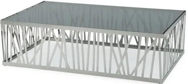 Glass And Stainless Steel Coffee Table - Silver