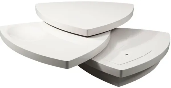 Fiberglass Tiered Coffee Table - White