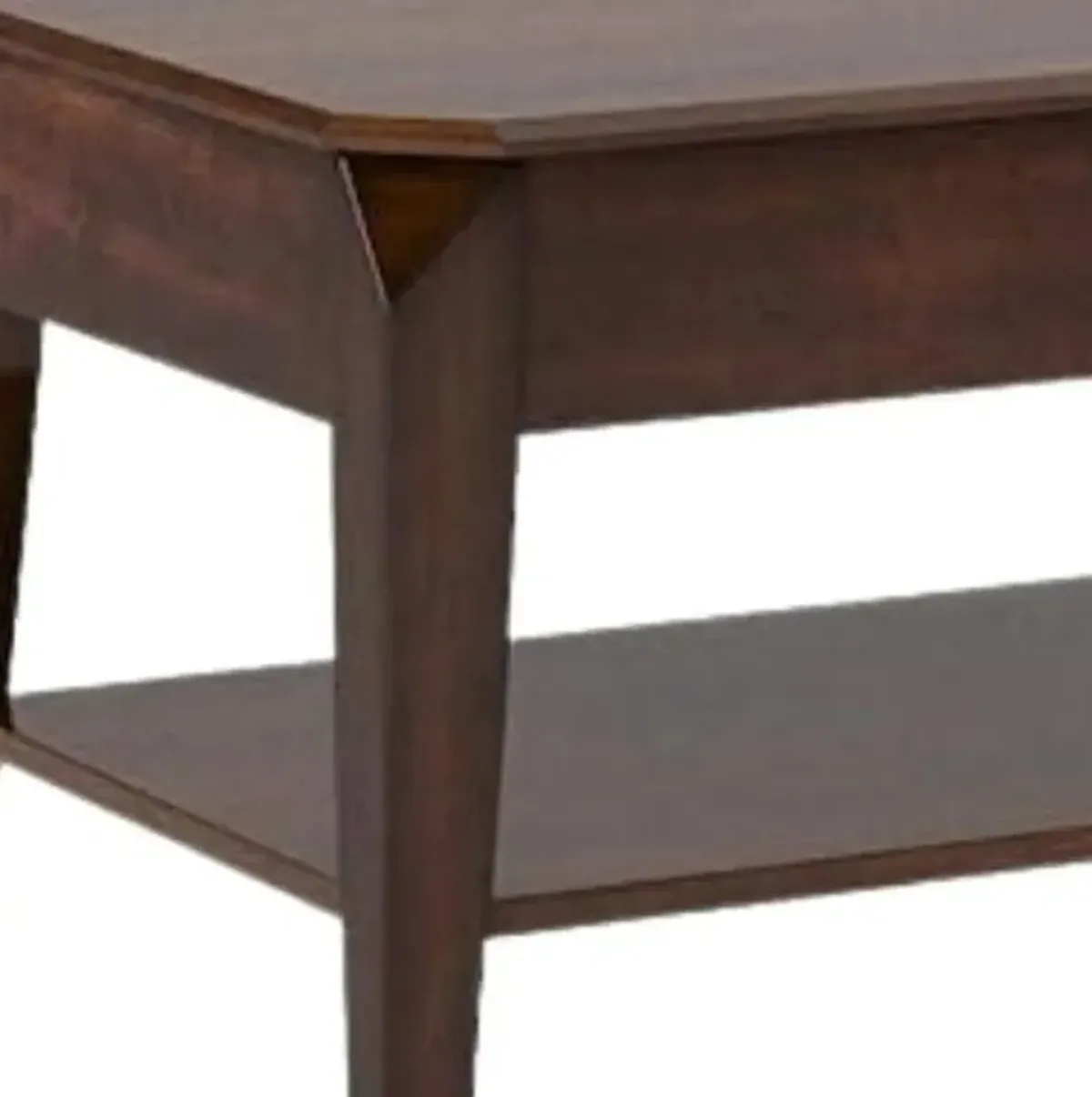 Lift Top Coffee Table With Shelf - Dark Brown