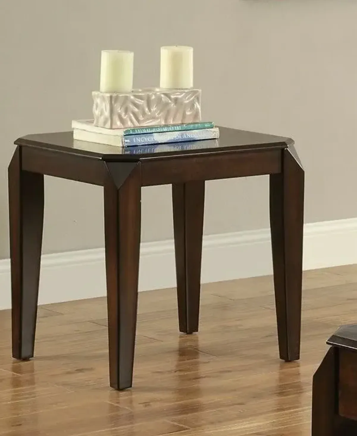 23" Solid Wood End Table - Dark Brown