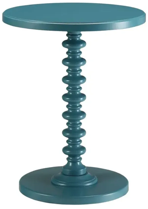 Fun Wood Pedestal End Table - Teal