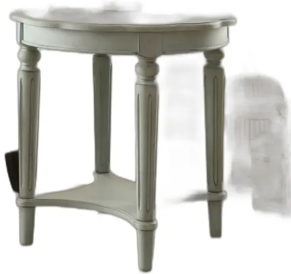 Solid Wood End Table - Antique Green
