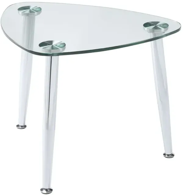 Glass End Table - Silver And Clear