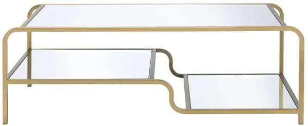 Glass Metal Coffee Table - Gold And Clear